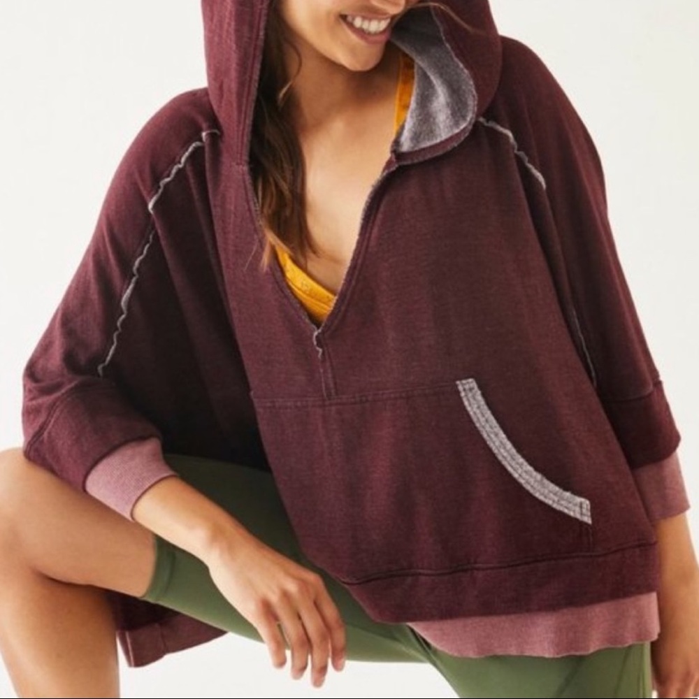 Free People Bonfire Hoodie in Fig Jam